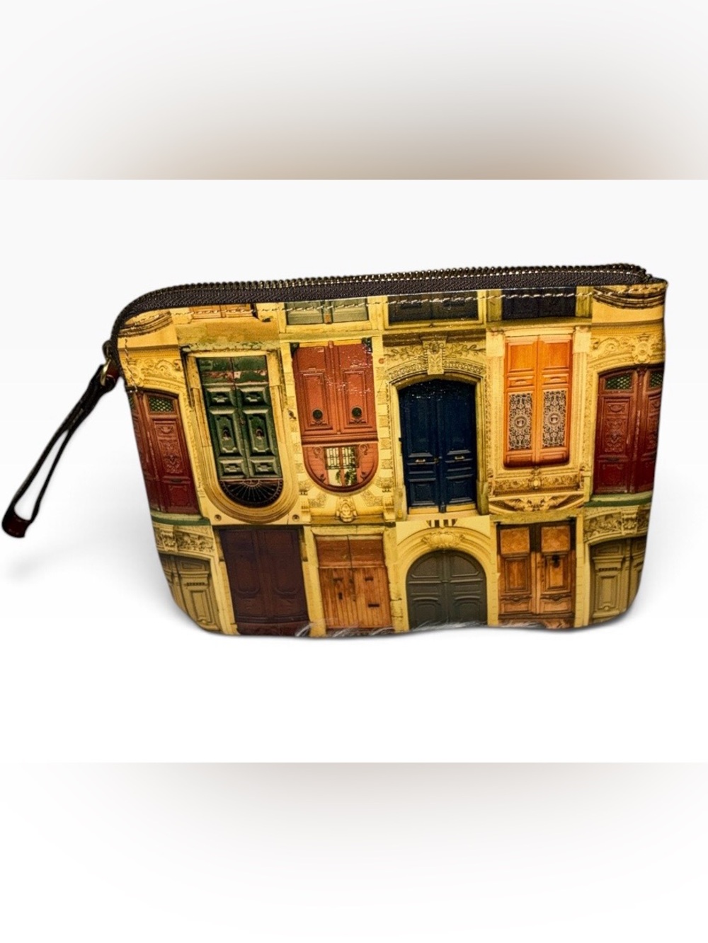 Patricia Nash Leather Cassini Wristlet Doorways to Italy Doors Pouch Clutch